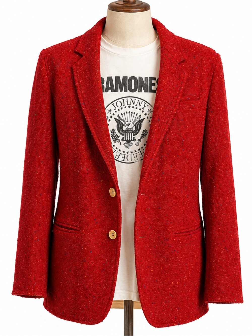 Vintage Rainbow speckled red blazer. 8P